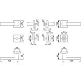 ALU KLJUKA ZA VRATA HOPPE TOULON Z ROZETO WC F9