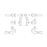 ALU KLJUKA ZA VRATA NEW YORK Z ROZETO WC F-4