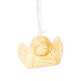 OKRASEK ZA JELKO GLOSSTYLE ANGEL 7 CM IMITACIJA LESA IZ KERAMIKE