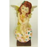 FIGURA, OKRASNA ANGEL NA KROGLI MIX BARV VIŠ 36 CM