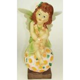FIGURA, OKRASNA ANGEL NA KROGLI MIX BARV VIŠ 36 CM