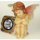 FIGURA, OKRASNA ANGEL SOLARNI MIX BARV VIŠ 27 CM