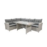 GARNITURA UMETNI RATAN BIVA AREZZO 2-DELNA, SIVA MIZA+KLOP