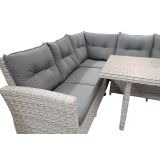 GARNITURA UMETNI RATAN BIVA AREZZO 2-DELNA, SIVA MIZA+KLOP