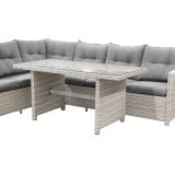 GARNITURA UMETNI RATAN BIVA AREZZO 2-DELNA, SIVA MIZA+KLOP