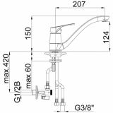 PIPA KUHINJSKA PROJECT PROJECT STOJEČA, 3 CEVI KOTNI VENTIL