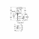PIPA ZA UMIVALNIK GROHE EUROCUBE, STOJEČA POVIŠANA, ZG. DEL SIFONA