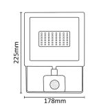 ASALITE LED REFLEKTOR 50W 4500K, 4000LM + SENZOR