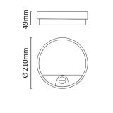 ASALITE STROPNA LED 15W 4000K, 1400LM, IP54, SENZOR