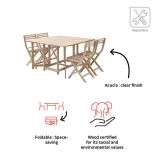 BALKONSKA JEDILNA GARNITURA SOLIS II COMPACT 1 MIZA + 4 STOLI