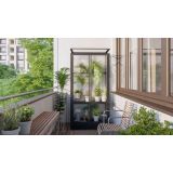 BALKONSKI RASTLINJAK VITAVIA POLIS HKP4MM STEEL FOUNDATION, BLACK