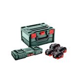 BATERIJE IN POLNILNIKI METABO BASIC SET LIHD 4X10.0 AH