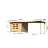 LESENA VRTNA HIŠKA KARIBU BASTRUP 5 2.79X2.2X2.79 +4M NADSTREŠEK LES 28MM