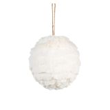 OKRASEK ZA JELKO GLOSSTYLE BELA KROGLA PRMERA 8 CM UMETNO KRZNO SORTIRANO