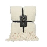 DEKORATIVNA ODEJA DECORIS BELA Z RESICAMI 130X70 CM