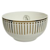 SERVIRNA SKLEDA BELA Z ZLATIM DEKORJEM, PORCELAN, FI 12 CM