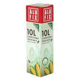 VREČKE ZA SMETI ALUFIX BIORAZGRADLJIVE 10 L 15/1 39X42 CM Z ROČAJI