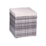 GARNITURA UMETNI RATAN BIVA BOLZANO I 4-DELNA, SIVA MIZA+KLOP+2 STOLA