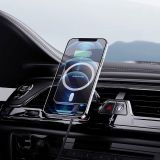 BOROFONE AVTONOSILEC BH43 (FAST CHARGE) 15W Z MAGSAFE TEHNOLOGIJO BREZŽIČNEGA POLNJENJA - SREBRN