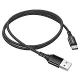 BOROFONE PODATKOVNI KABEL BX54 (FAST CHARGE) 3A VHOD TYPE-C NA USB-A 1M, ČRN