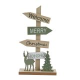 BOŽIČNI SMEROKAZ Z NAPISI 16X5X29 CM