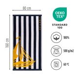 BRISAČA ZA PLAŽO SVILANIT SHIP 80X160 CM MOD/RUM/BEL