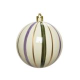 BUNKA IZ UMETNE MASE DECORIS BELA S ČRTAMI FI 8 CM