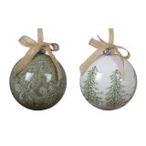 BUNKA IZ UMETNE MASE DECORIS FI 8 CM, BELA/ZELENA VOREC,SORTIRANO