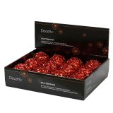 BUNKA IZ UMETNE MASE DECORIS FI 8 CM, RDEČA Z BLEŠČICAMI