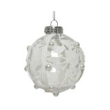 BUNKA IZ UMETNE MASE DECORIS PROZORNA, ČIPKE IN PERLE FI 8 CM