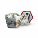 PVC BUNKA GLOSSTYLE BUNKE V ŠKATLI 14 KOS 75 MM 7 POSUTIH SNEŽAKI