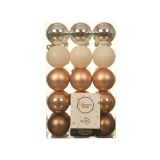 BUNKE ZA NOVOLETNO JELKO BELE/RJAVE/SREBRNE BARVE, 30/1, FI 60 MM