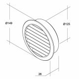 CEV ZA NAPO SICCABO ROZETA STENSKA ZUNANJA 125 MM - OKROGLA