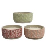 SVEČA DECORIS CITRONELA V CEMENT. LONCU 16X8 CM, 3 STENJI, SORT.