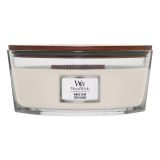 SVEČA V KOZARCU WOODWICK CLASSIC ELIPSE WHITE TEAK