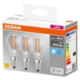 LED ŽARNICA E14 OSRAM CLP40 4W/840, BISTRA BASE FILAMENT, PAK/3