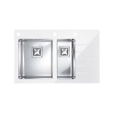 STEKLENO POMIVALNO KORITO ALVEUS CRYSTALIX 20, BELA 840X540 MM LEVI