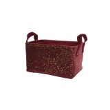 OKRASNA PRAVOKOTNA KOŠARA IZ POLIESTRA Z ZLATIM VZORCEM