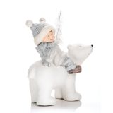 PRAZNIČNA FIGURA GLOSSTYLE DEČEK NA MEDVEDKU 44 CM