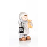 DEČEK Z LANTERNO IN MEDVEDKOM, VIŠINE 39,5 CM