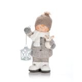 PRAZNIČNA FIGURA GLOSSTYLE DEKLICA/DEČEK Z LANTERNO IN IGRAČKO 41 CM