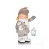 PRAZNIČNA FIGURA GLOSSTYLE DEKLICA/DEČEK Z LANTERNO IN IGRAČKO 41 CM