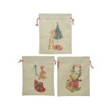 DEKORACIJA DARILNA VREČA BOMBAŽ 25X30 CM