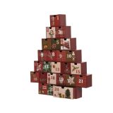 DEKORACIJA DECORIS ADVENTNI KOLEDAR HRESTAČ RDEČE BARVE