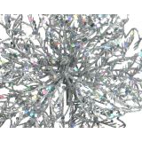 DEKORACIJA DECORIS BOŽIČNA ZVEZDA NA SPONKI 23.5 CM SREBRNA