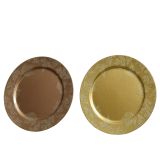 DEKORACIJA DECORIS DEKO KROŽNIK RJAV/ZLAT FI 33 CM SORT