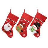 DEKORACIJA DECORIS NOGAVICA 40 CM RDEČA/BELA, SORTIRANO