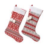 DEKORACIJA DECORIS NOGAVICA 40X16X2 CM RDEČA/BELA SORTIRANO