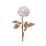 DEKORACIJA DECORIS ROŽA 57 CM BELE BARVE