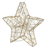 DEKORACIJA DECORIS ZVEZDA 4X20X20 CM ZLATA Z LED LUČKAMI 15 L